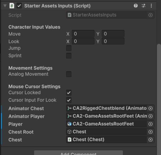 Humanoid character and chest implemented in Unity